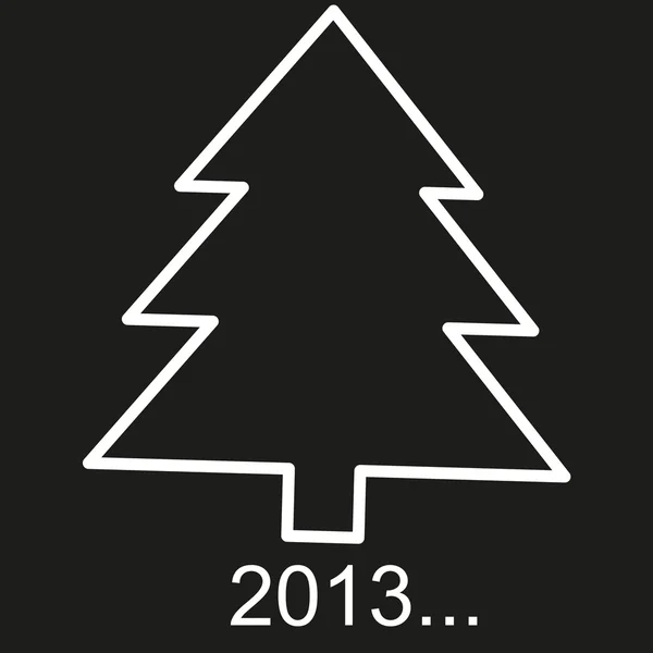 Χριστουγεννιάτικο δέντρο ornaments νέο έτος 2013 σε ένα μαύρο πίσω — Διανυσματικό Αρχείο