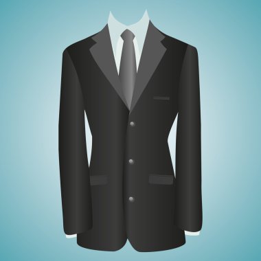 Office elbise, siyah ceket, gömlek, kravat, takım elbise