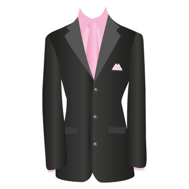 Office elbise, siyah ceket, gömlek, kravat, takım elbise