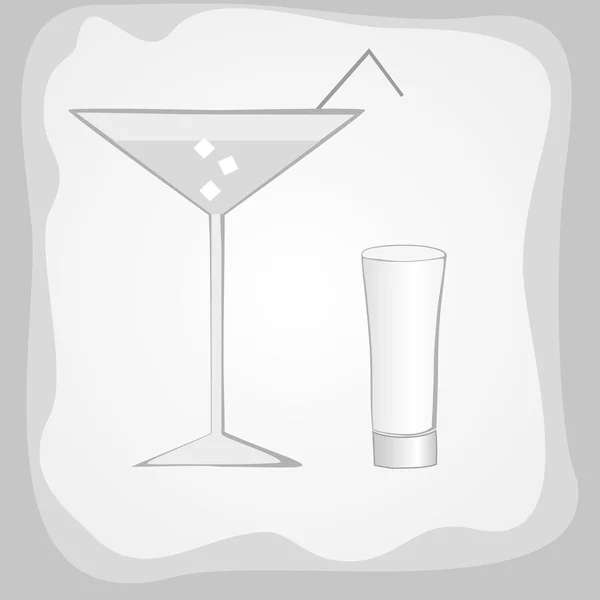 Cocktail and vodka glasses — Stock Photo, Image