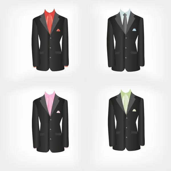 Vestido de escritório, jaqueta preta, camisa, gravata, terno — Fotografia de Stock