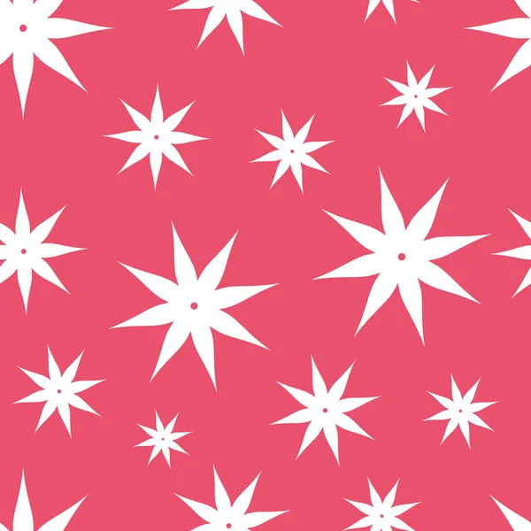 Seamless pattern with white flowers on red backgraund — Stock Photo, Image