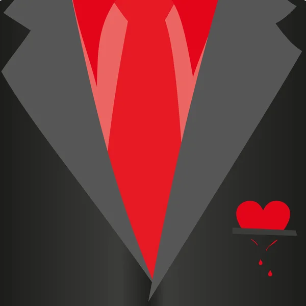 Suit with bleeding heart — Stock Photo, Image