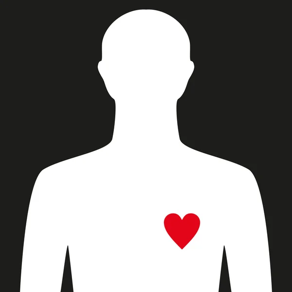 Humano com coração — Fotografia de Stock