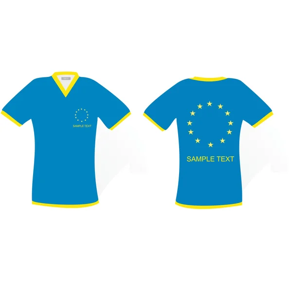 Niebieska koszulka z godłem Unii Europejskiej — Zdjęcie stockowe