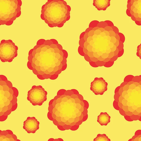 Hladký vzor s červenými a oranžovými květy — Stock fotografie