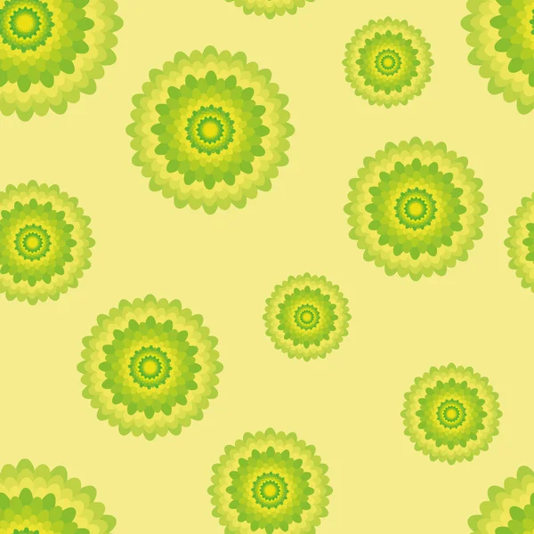 Hladký vzor se zelenými a žlutými květy — Stock fotografie