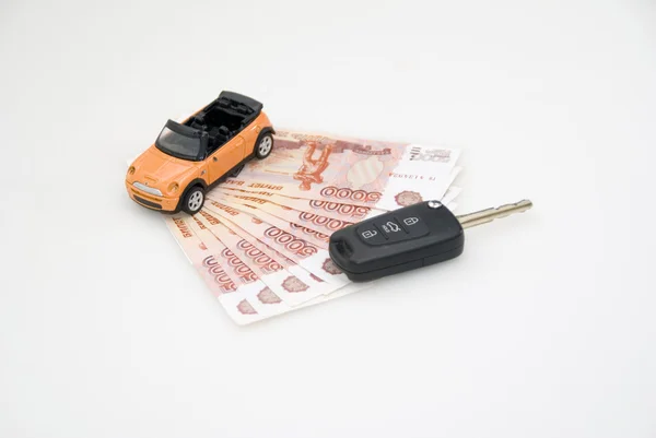 Money, key and car — Stock Photo, Image