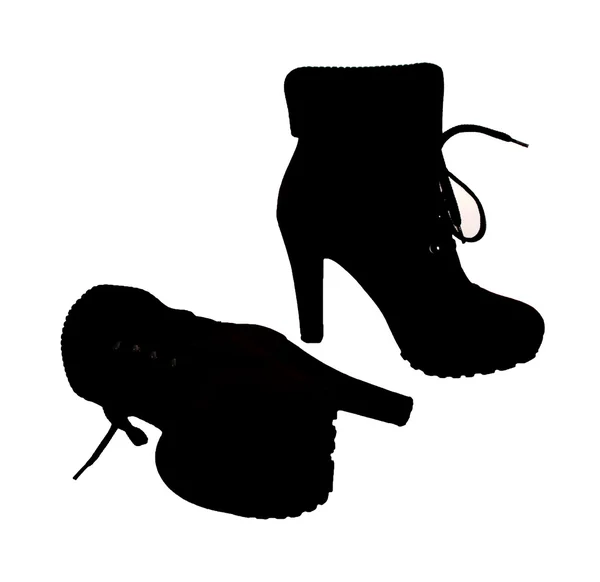 La silhouette degli stivali con tacco alto — Foto Stock