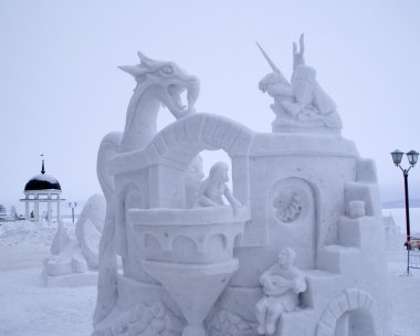 Snow Sculpture Contest to Hyperborea in Petrozavodsk clipart