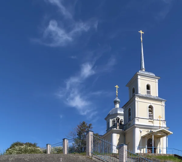 Russian church on the rock — Stock Photo, Image