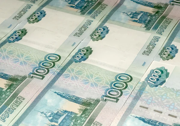 Billets en rouble comme toile de fond — Photo