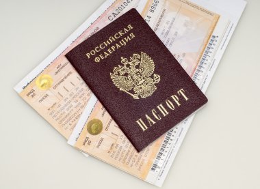 Passport and train ticket clipart
