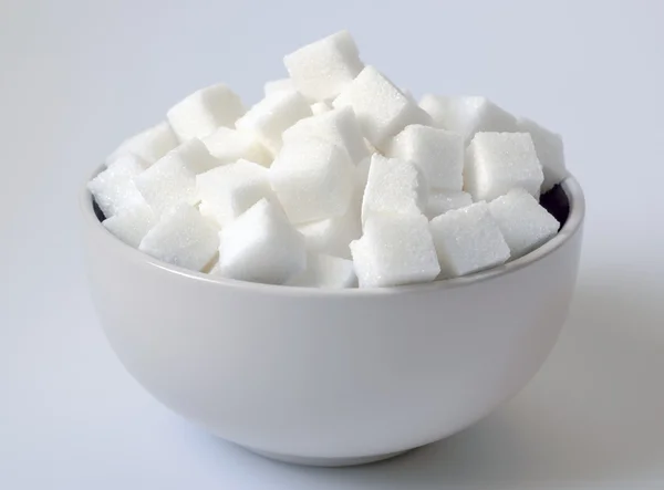 White sugar cubes in the bowl — Stock Photo, Image