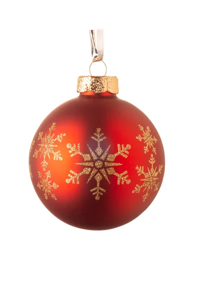 Red Christmas Ball Christmas Tree Isolated — Stock Photo, Image