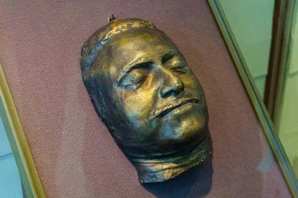Maska Śmierci Rosyjskiego Cesarza Piotra Wielkiego Muzeum Kunstkamery Petersburgu — Zdjęcie stockowe