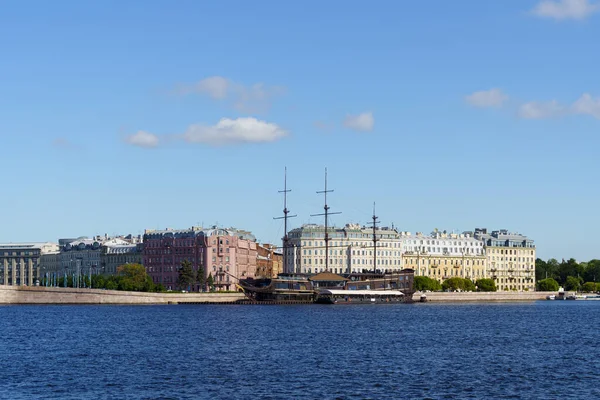 Restaurant Wooden Sailing Ship Frigate Neva River Shore Petersburg — Stock Photo, Image