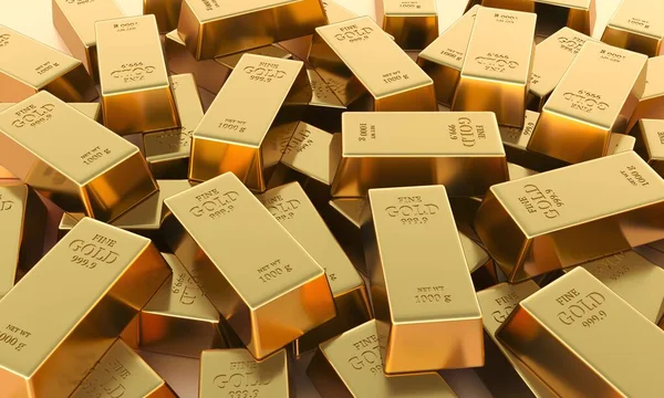 Gold bars and financial concept, concept image. 3d rendering — Zdjęcie stockowe