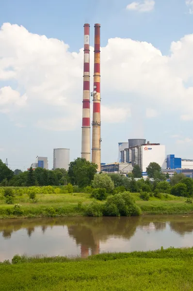 Thermal-electric power station - smokestack — Stock Photo, Image