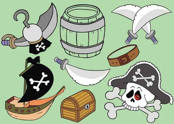 Iconos piratas — Vector de stock