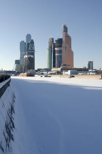 Moscow-city, Moscow-river in winter — Stock Photo, Image