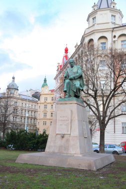 Monument to Czech writer Alois Jirasek in Prague, Czech republic clipart