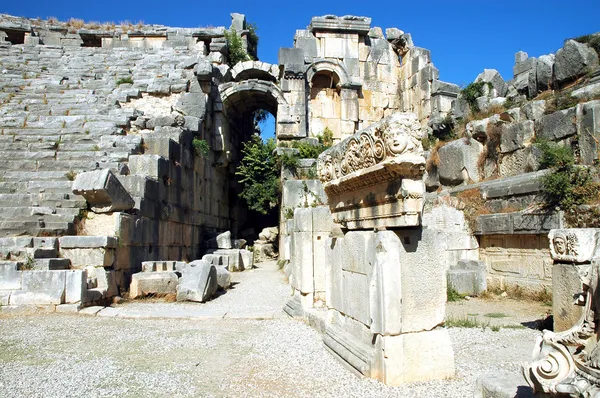 Romaans theater in de oude stad myra in Lycië, Turkije — Stockfoto