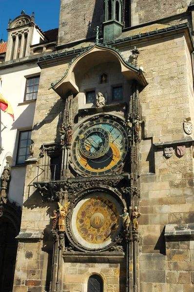 Oude astronomische klok in Praag, Tsjechië — Stockfoto