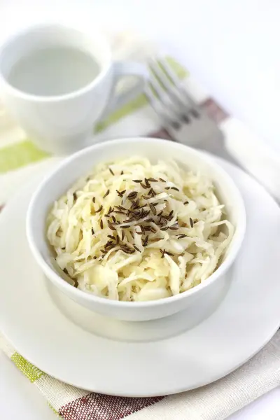 Sauerkraut with caraway seeds — Stock Photo, Image