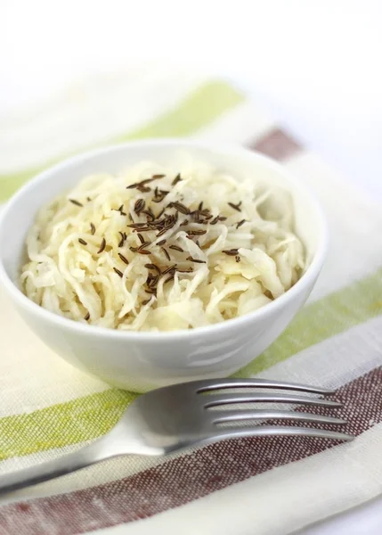 Sauerkraut with caraway seeds — Stock Photo, Image