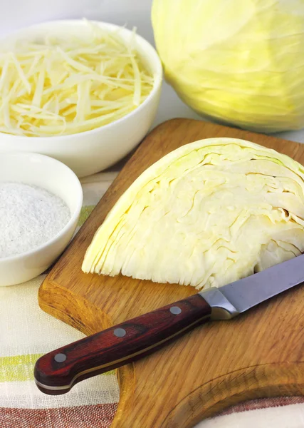 Ingredients for making sauerkraut — Stock Photo, Image