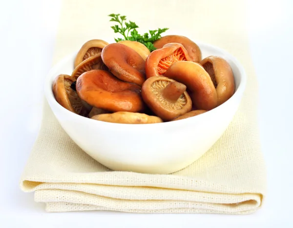 Marinated saffron milk cap mushrooms — Stock Photo, Image