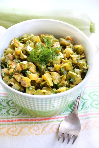 Courgette roasted with garlic and dill — Stock Photo, Image