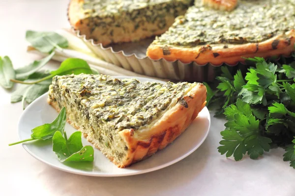 Tarta de acedera con queso de cabra — Foto de Stock