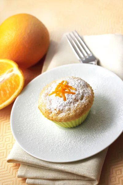 Twaróg muffin z pomarańczową — Zdjęcie stockowe