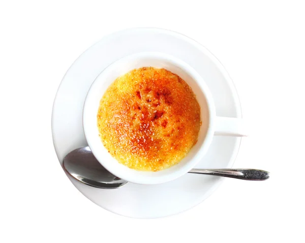 Creme Brulee in a coffee cup — Stock Photo, Image