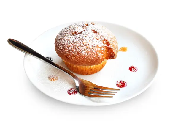 Muffin na talíři — Stock fotografie