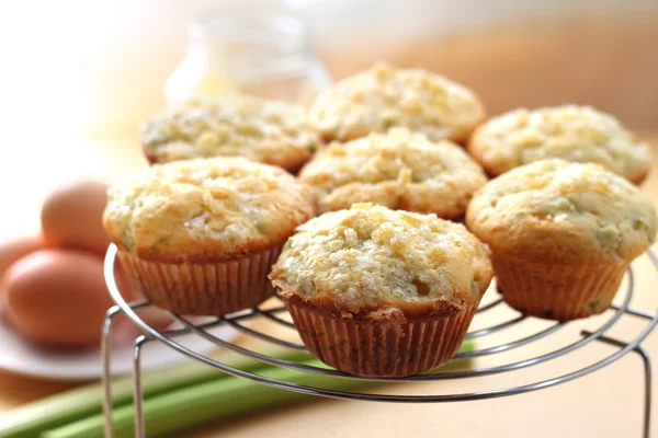 Rhubarb and ginger muffins — Stock Photo, Image