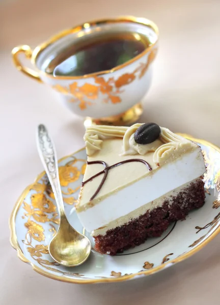 Cappuccino dort s čokoládovou sušenku a másla — Stock fotografie