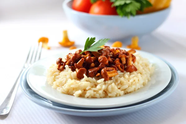 Risotto with chanterelles — Stock Photo, Image
