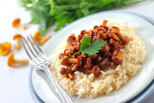 Risotto mit Pfifferlingen — Stockfoto