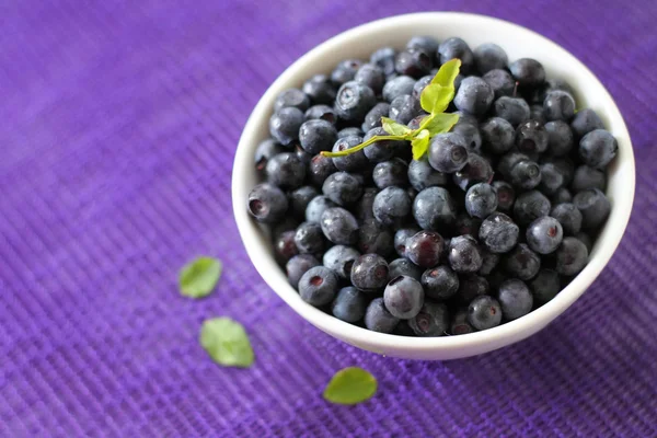 Fresh blueberries in a bowl — Stock Photo, Image