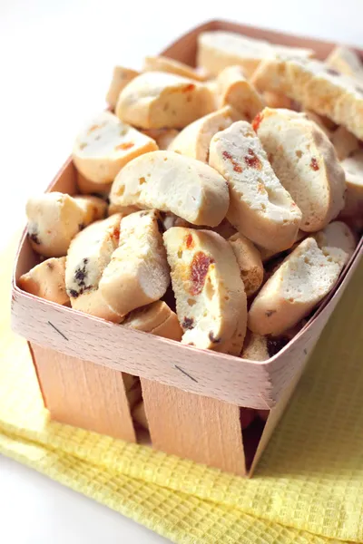 Cantuccini with peanuts, dried apricots and raisins — Stock Photo, Image
