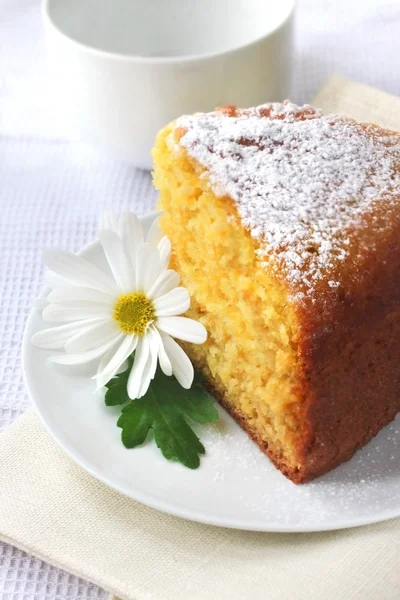 Pezzo di torta di arancia e zucca — Foto Stock