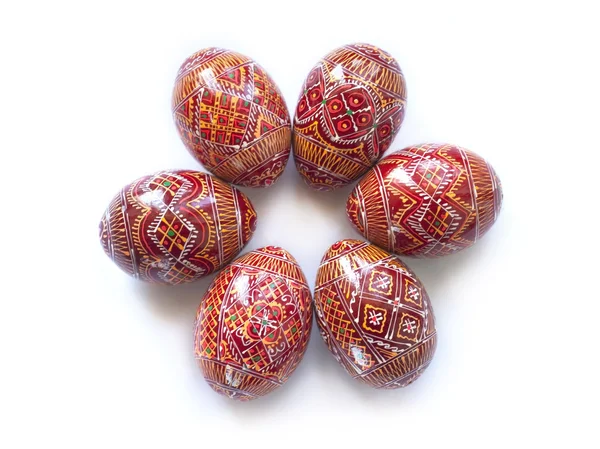 Pysanky - Ukrainian handmade painted Easter eggs — Stock Photo, Image