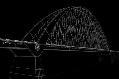 3D tel kafes render köprü