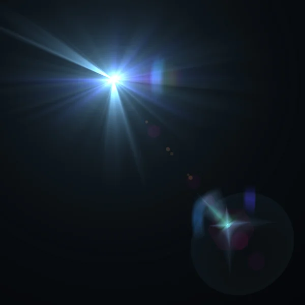 ベクトル星、レンズフレアを持つ太陽. — ストックベクタ