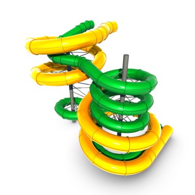 aquapark renkli slaytları
