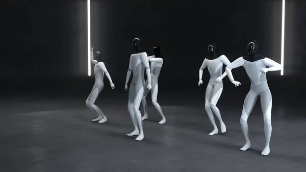 Humanodider dansar. Gemensam dans. 3D-illustration — Stockfoto