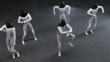 İnsansı robot kolayca dünyanın danslarını yapabiliyor. 3d oluşturma
